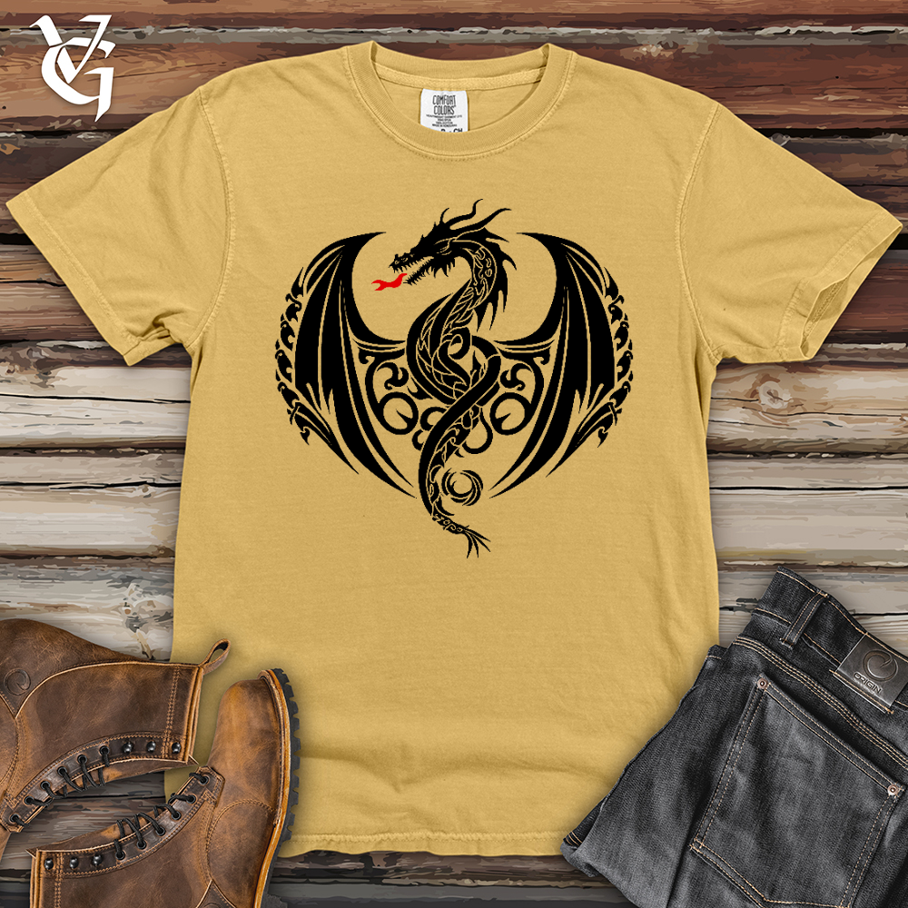 Viking Goods Fire Breathing Dragon Heavy Cotton Comfort Colors Tee Mustard / L