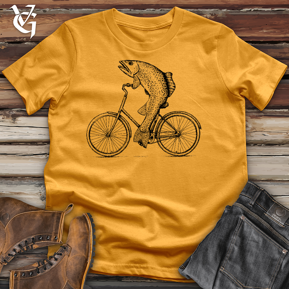Viking Goods Fish On Wheels Cotton Tee Mustard / L