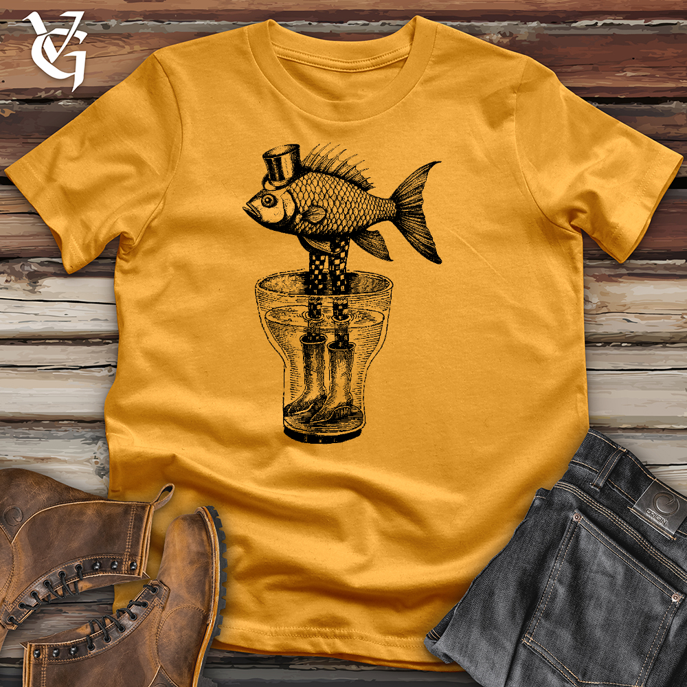 Viking Goods Fish Out Of Water Cotton Tee Mustard / L