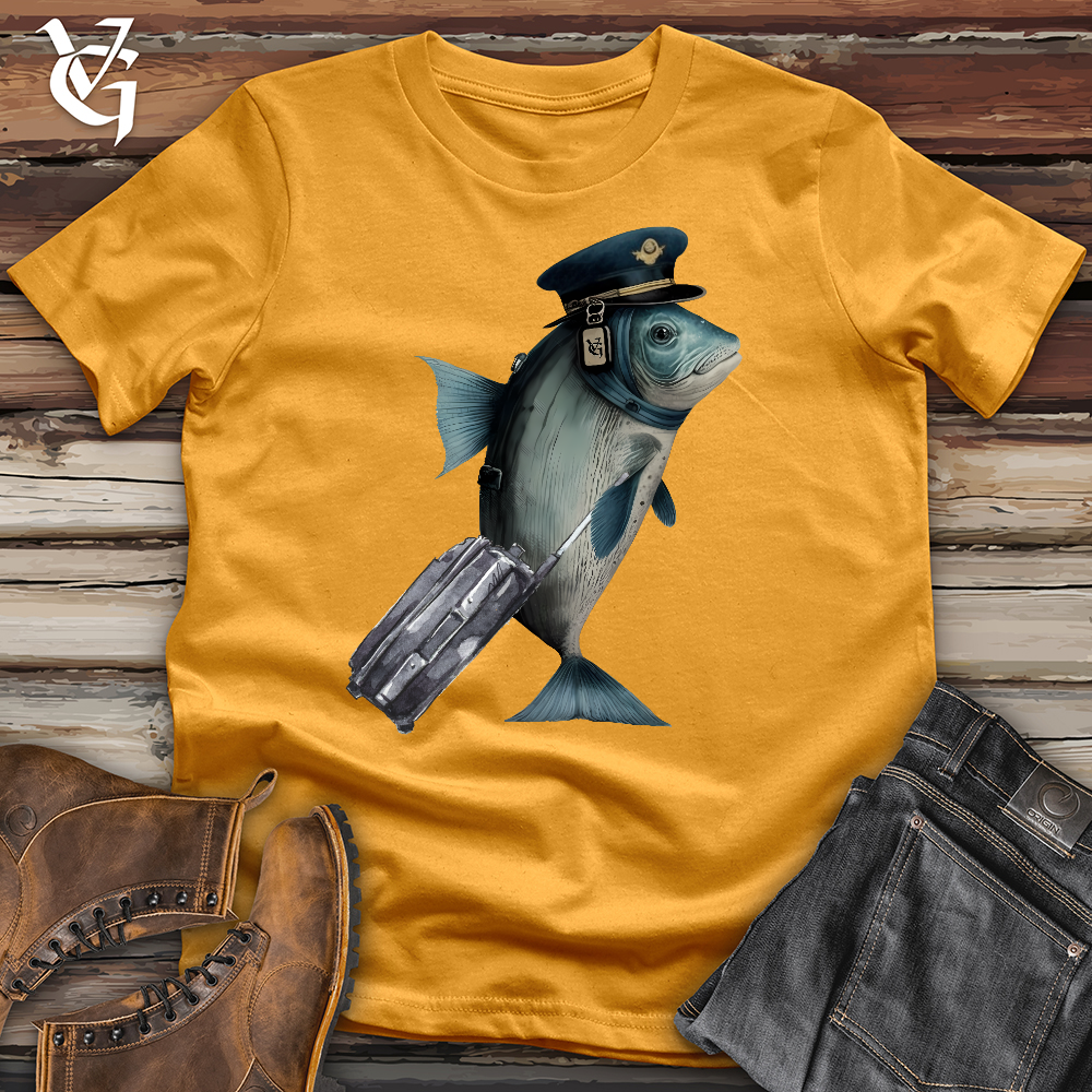 Viking Goods Fish Pilot Cotton Tee Mustard / L