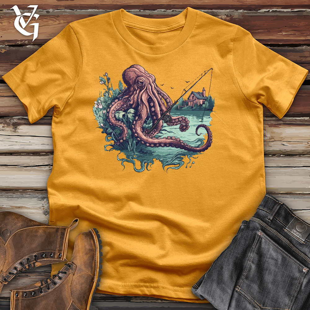 Viking Goods Fishing Octopus Cotton Tee Mustard / L