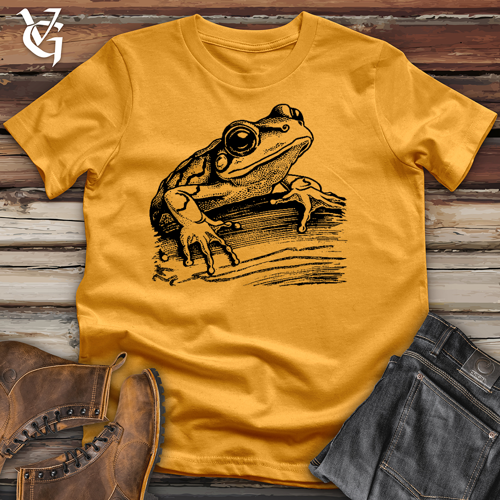 Viking Goods Frog Perch Cotton Tee Mustard / L