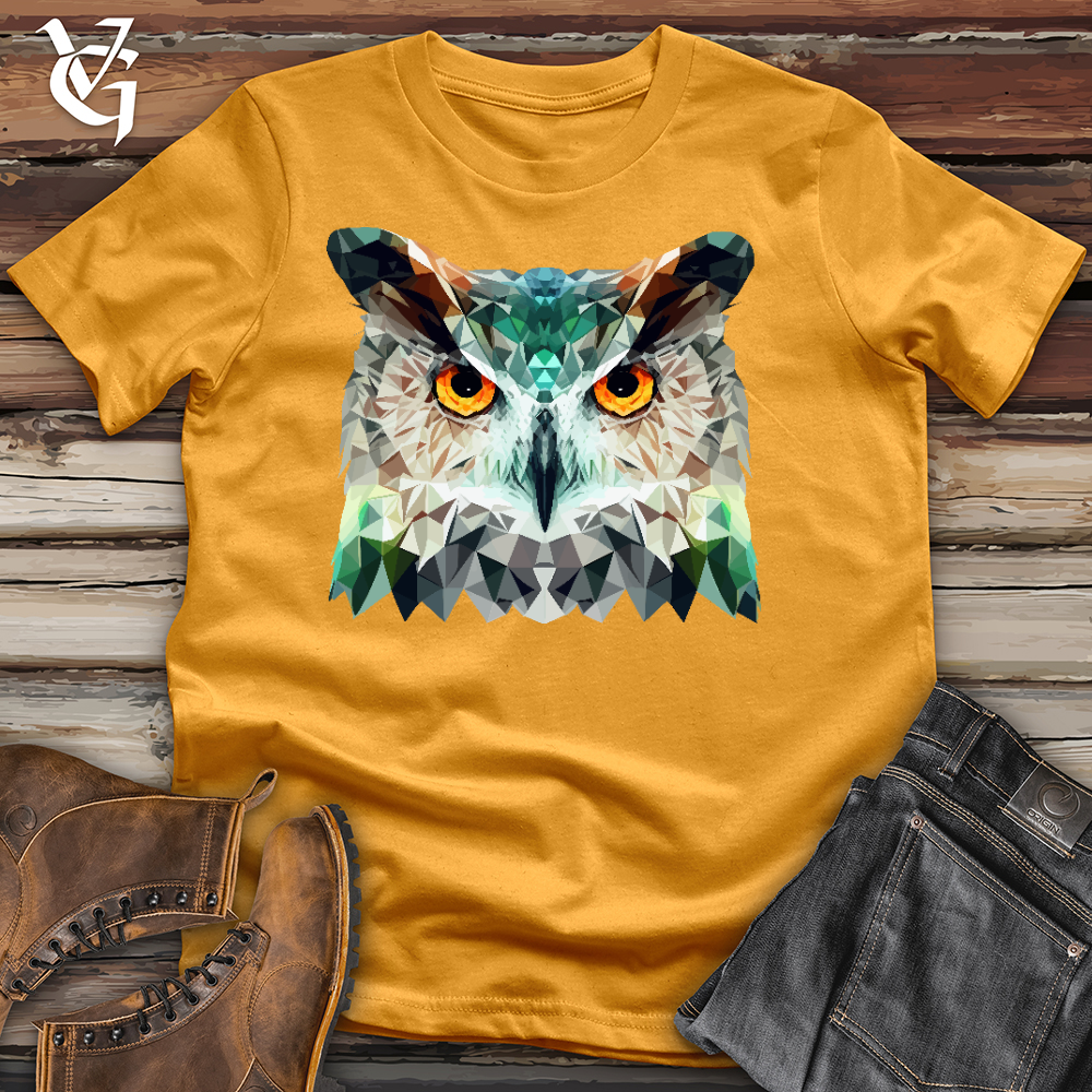 Viking Goods Geometric Owl Head Cotton Tee Mustard / L