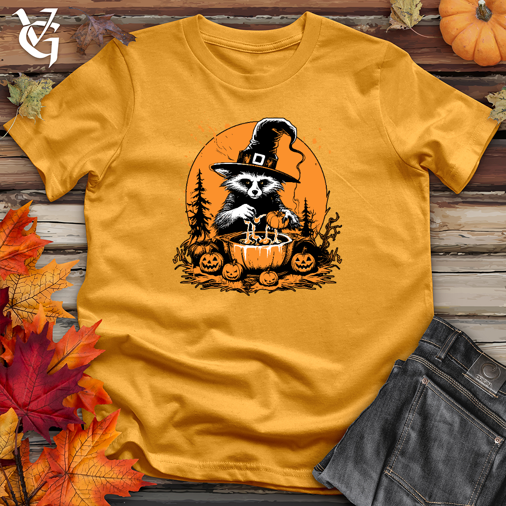 Viking Goods Mystic Cauldron Raccoon Cotton Tee Mustard / L