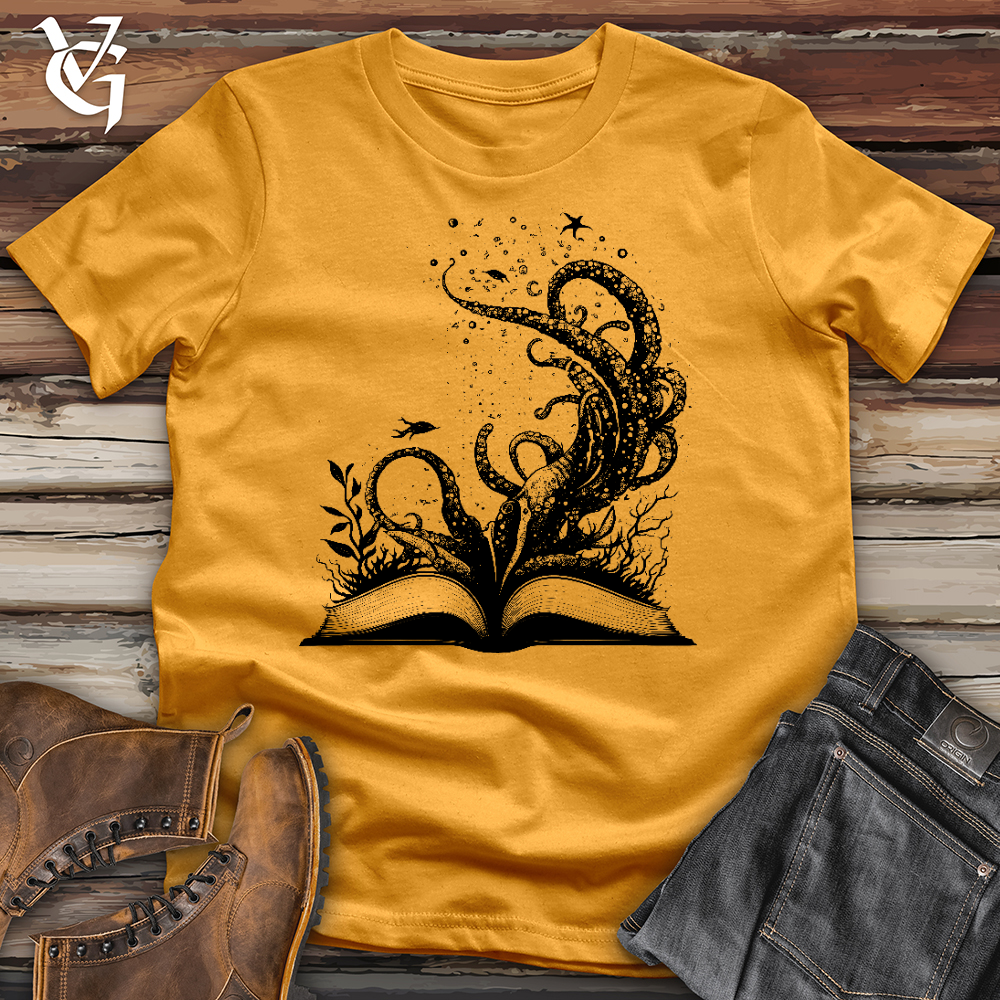 Viking Goods Octopus Book Cotton Tee Mustard / L