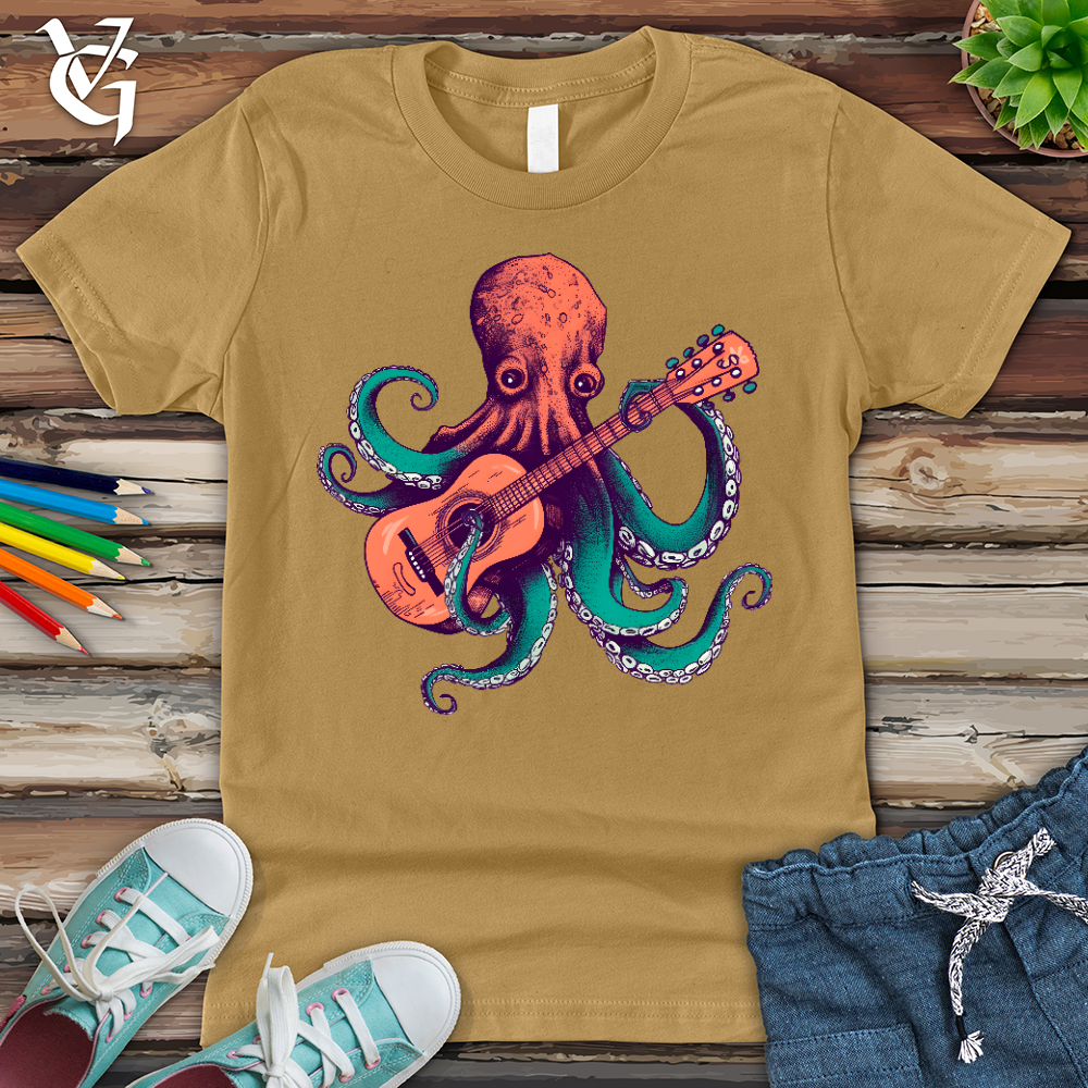 Viking Goods Octopus Guitarist Youth Tee Mustard / L