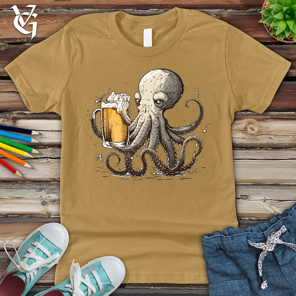 Viking Goods Octopus Happy Hour Youth Tee Mustard / L