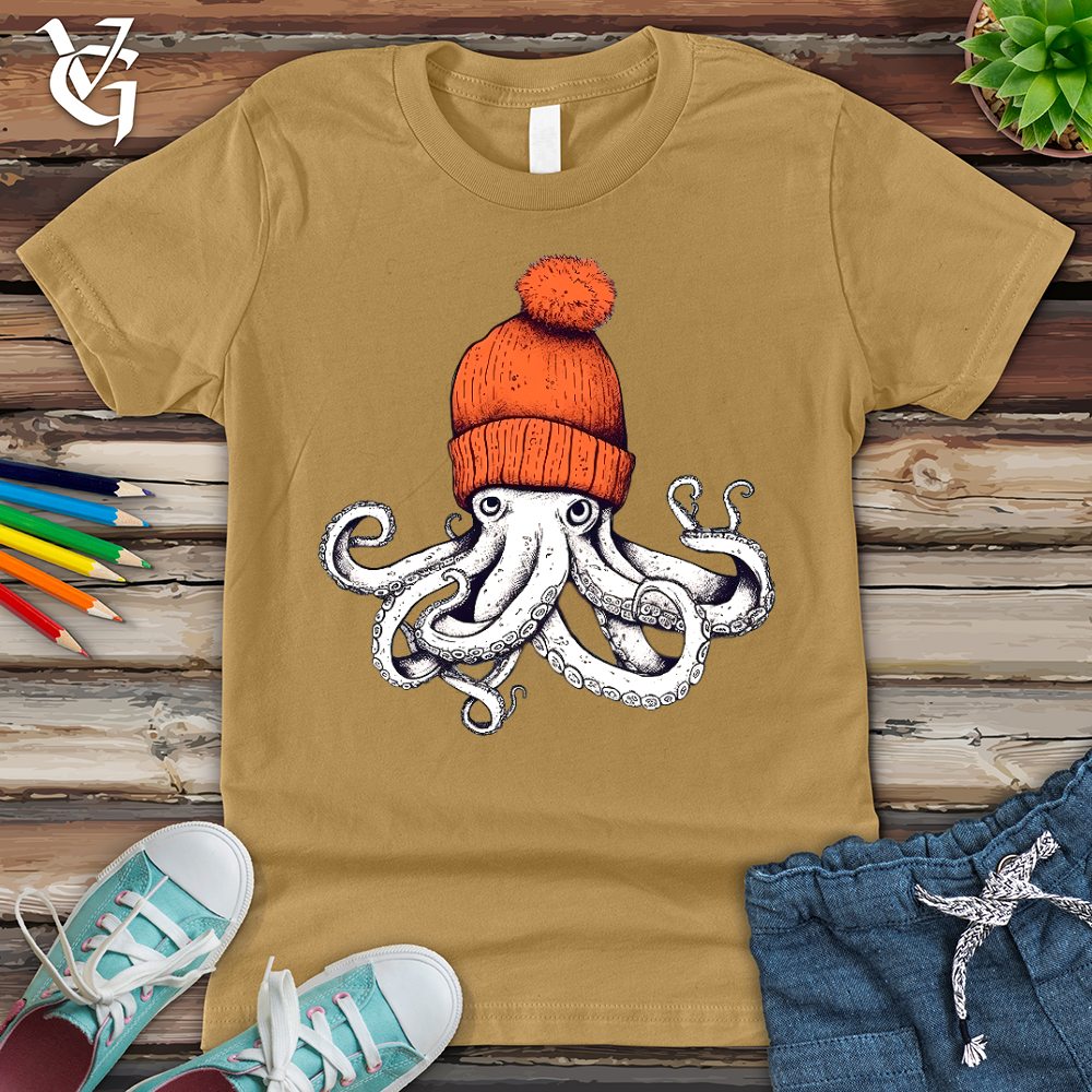 Viking Goods Octopus Orange Beanie Youth Tee Mustard / L