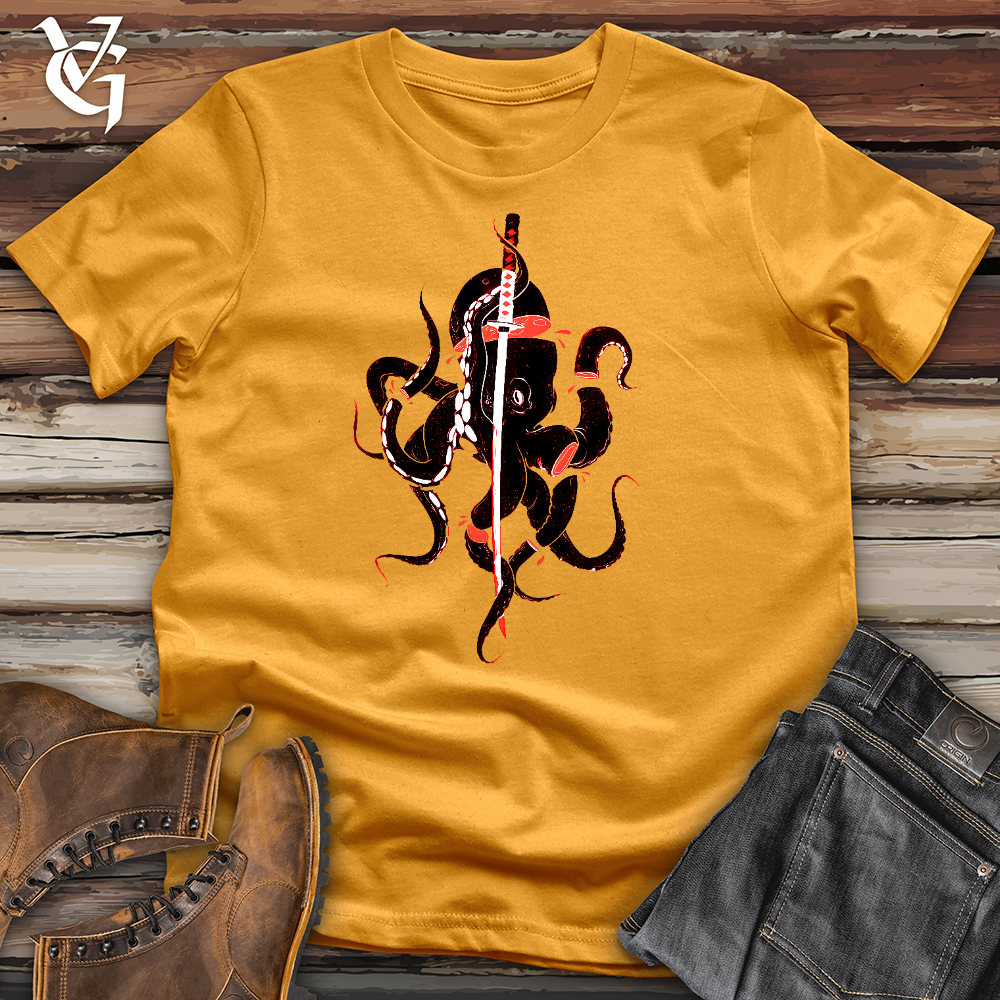Viking Goods Octopus Samurai Cotton Tee Mustard / L