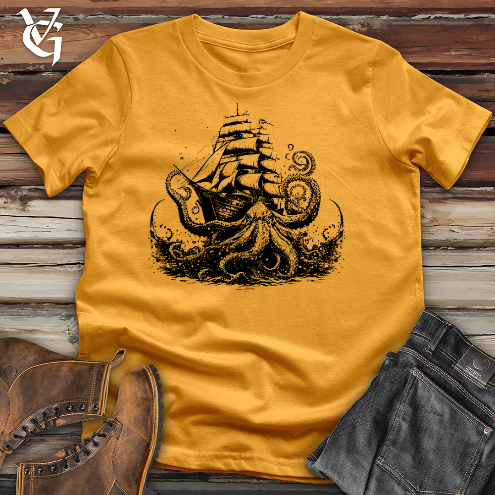 Viking Goods Octopus Voyager Cotton Tee Mustard / L