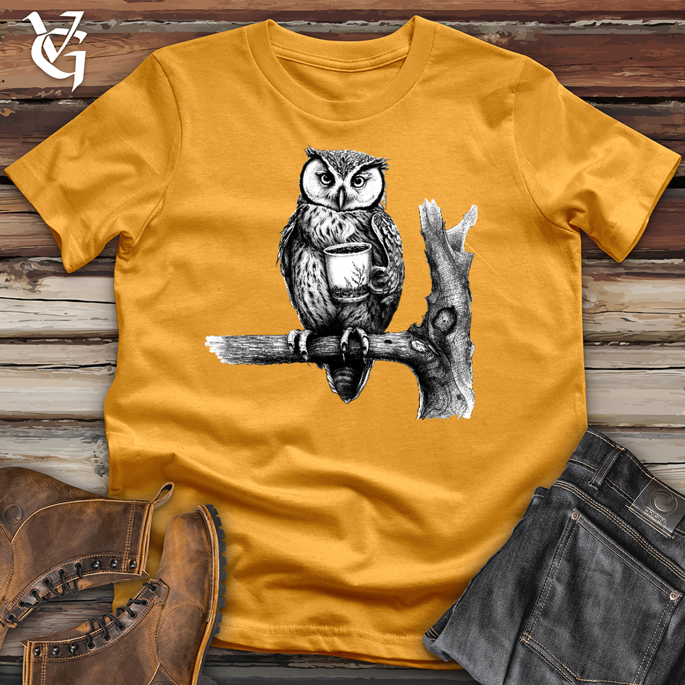 Viking Goods Owl Brew Cotton Tee Mustard / L