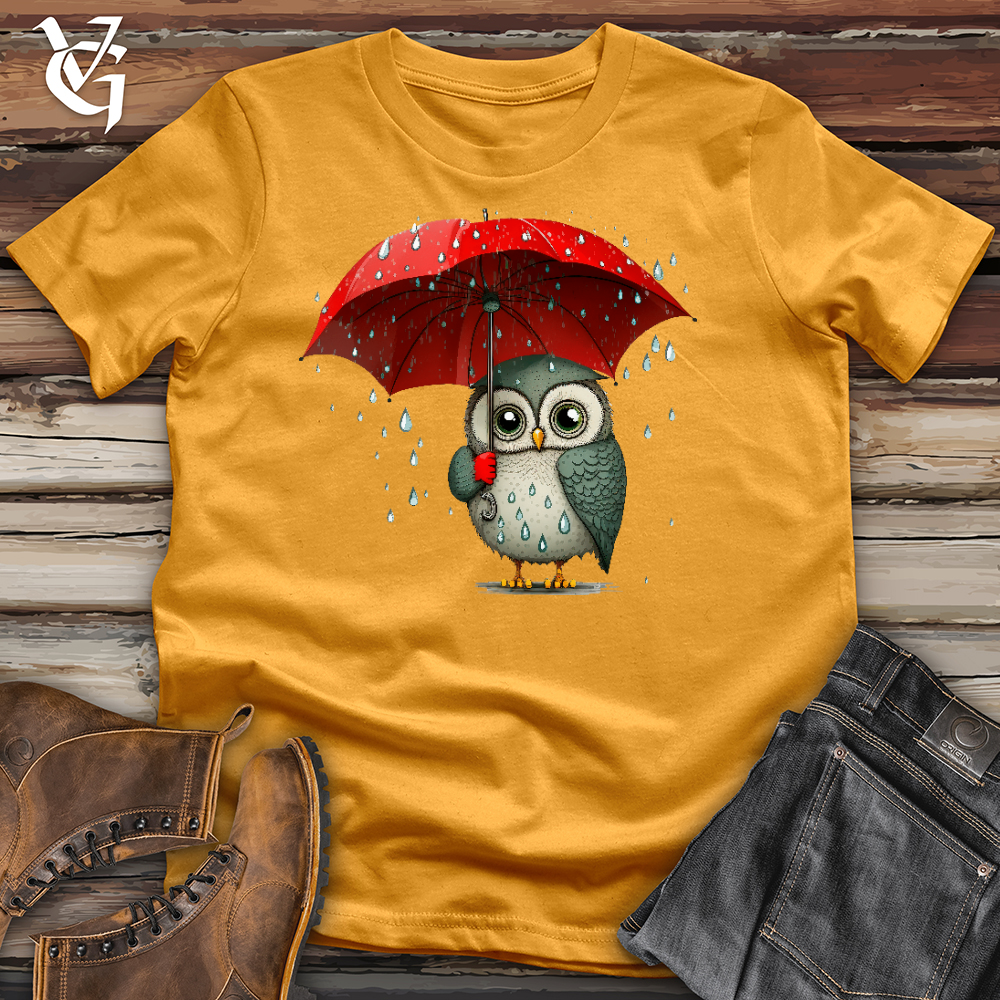 Viking Goods Owl In The Rain Cotton Tee Mustard / L