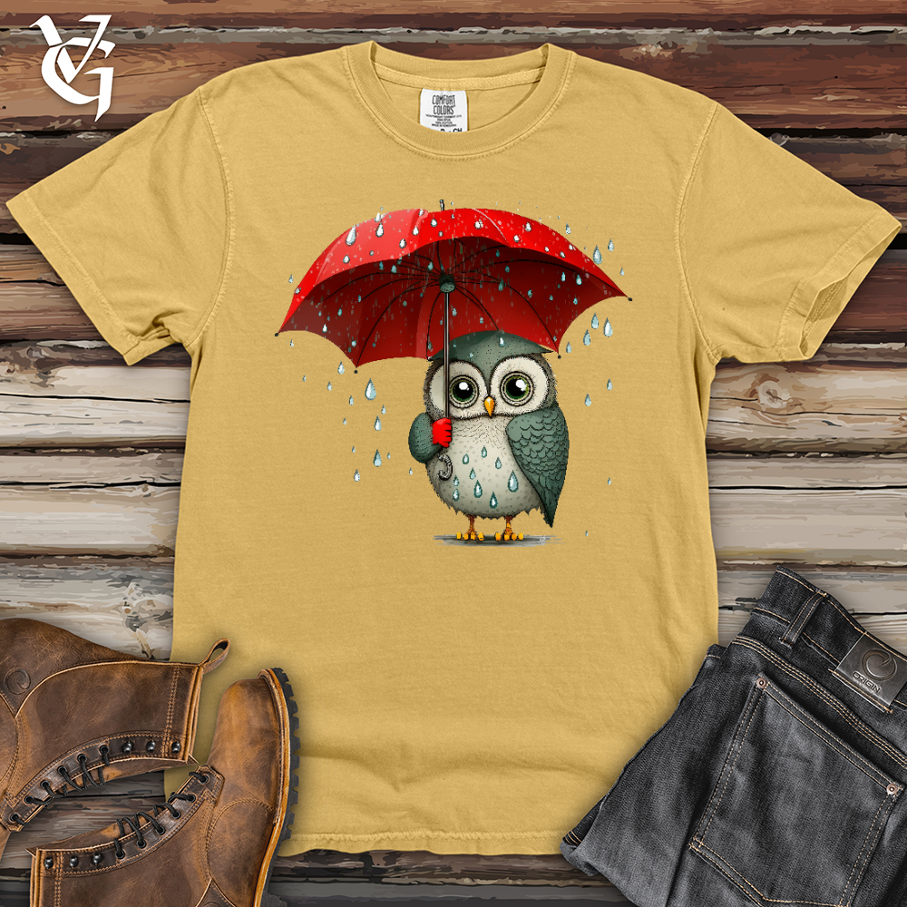 Viking Goods Owl In The Rain Heavy Cotton Comfort Colors Tee Mustard / L