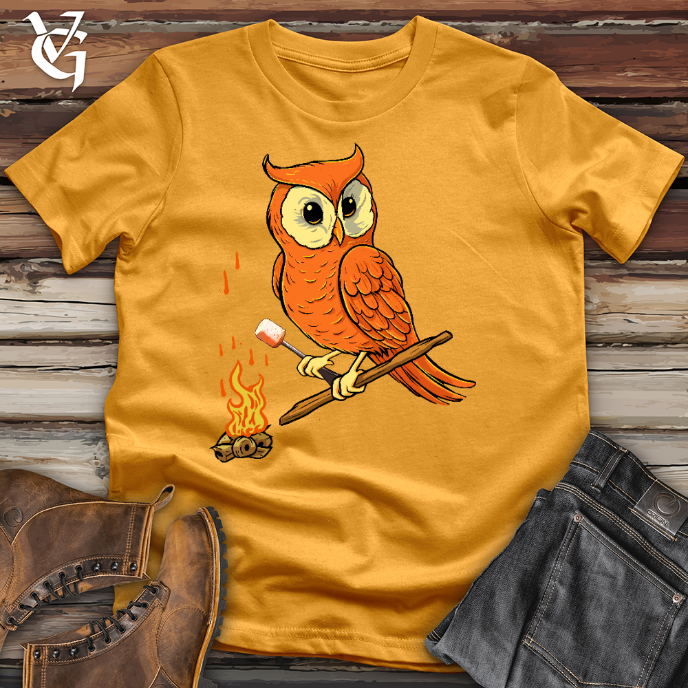 Viking Goods Owl Smores Cotton Tee Mustard / L