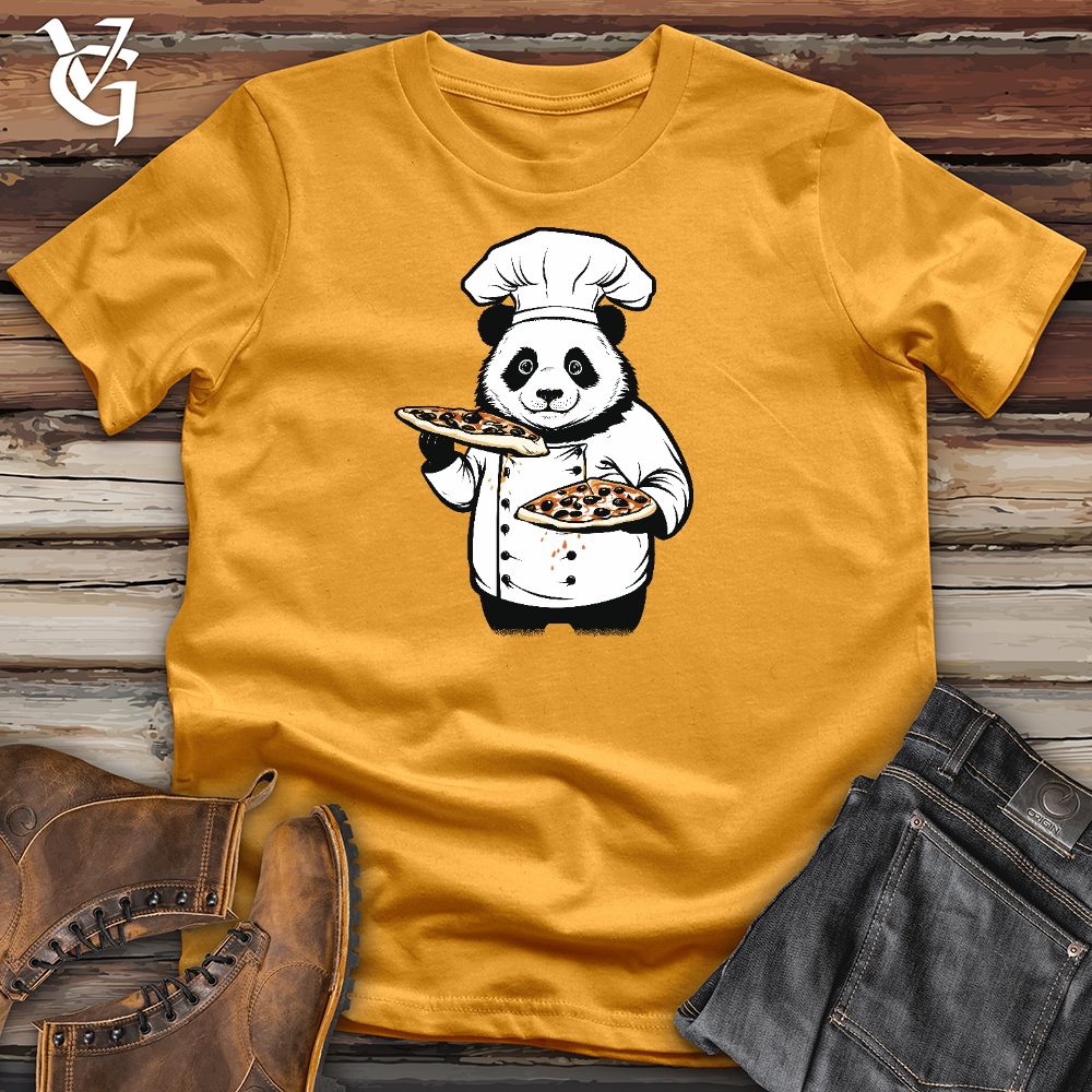 Viking Goods Panda Pizza Chef Cotton Tee Mustard / L