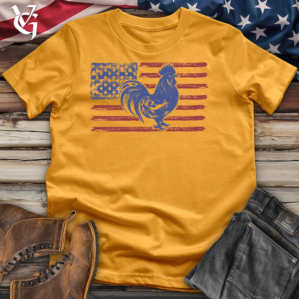 Viking Goods Patriotic Chick Cotton Tee Mustard / L