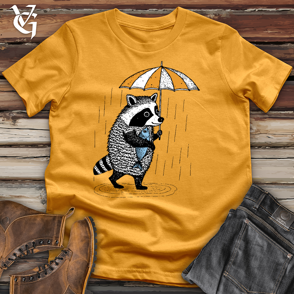 Viking Goods Raccoon In The Rain Cotton Tee Mustard / L