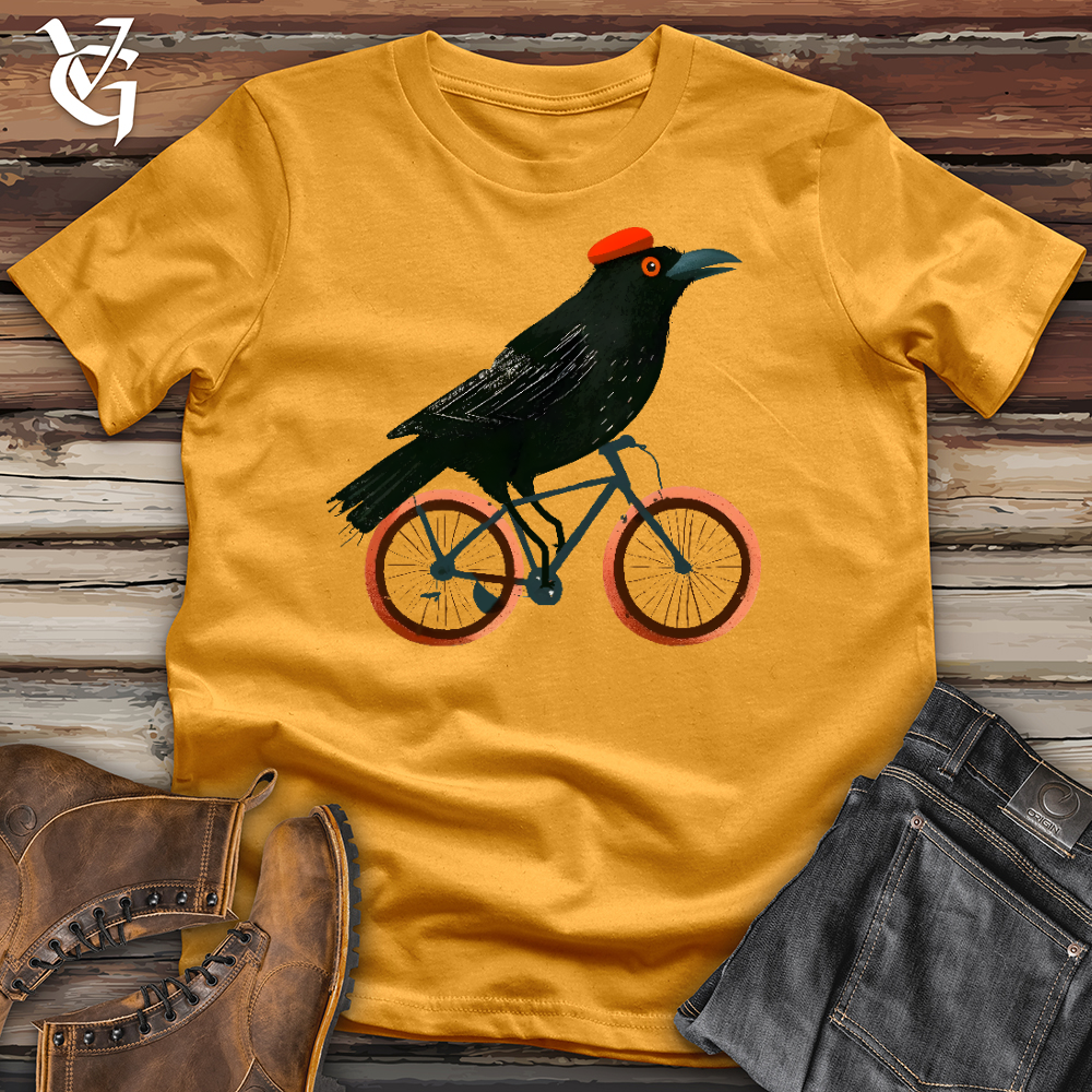 Viking Goods Raven Biker Cotton Tee Mustard / L