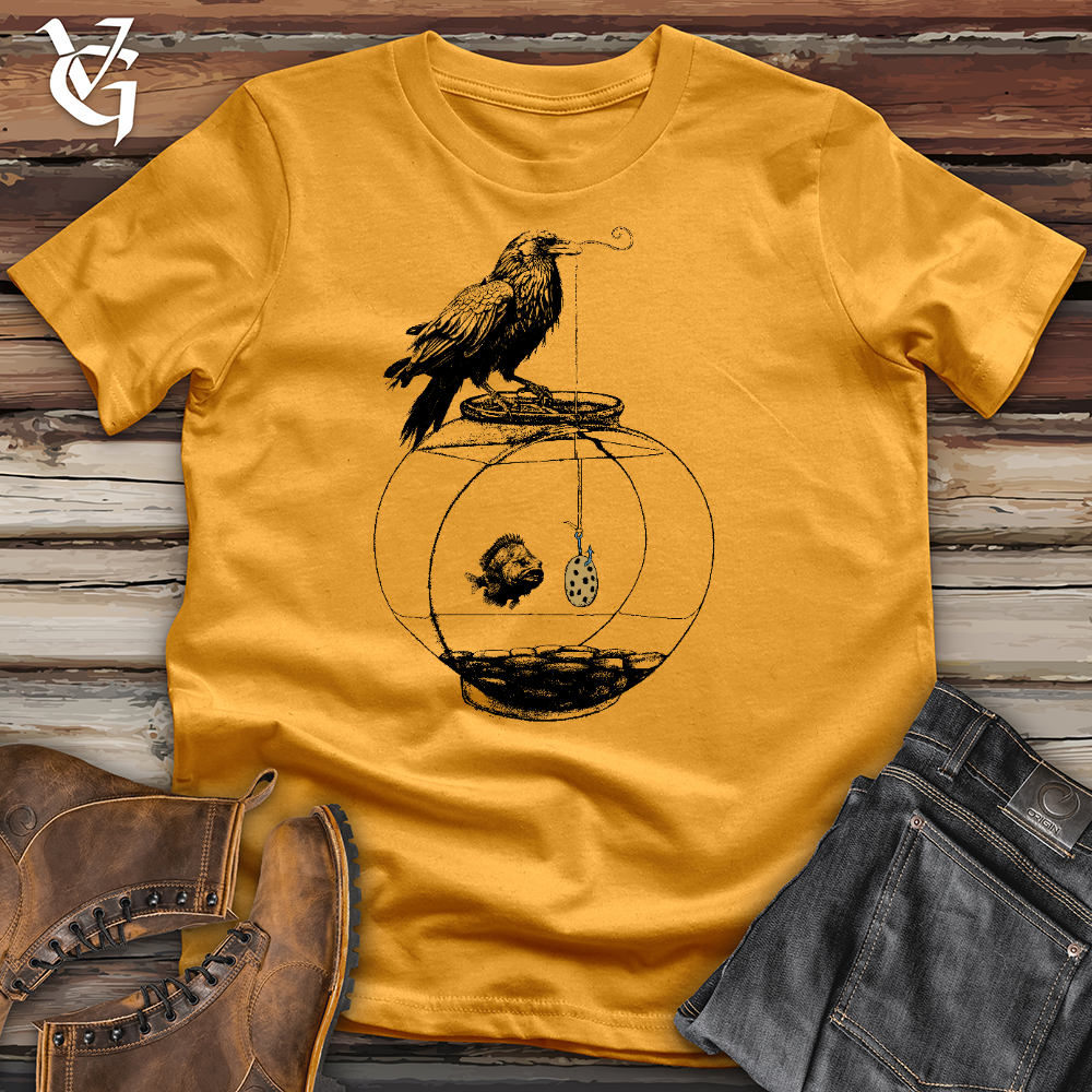 Viking Goods Raven Fishing Cotton Tee Mustard / L