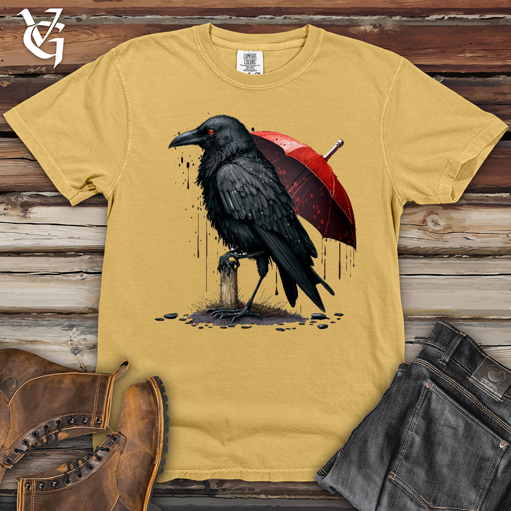 Viking Goods Raven In The Rain Comfort Heavy Cotton Comfort Colors Tee Mustard / L