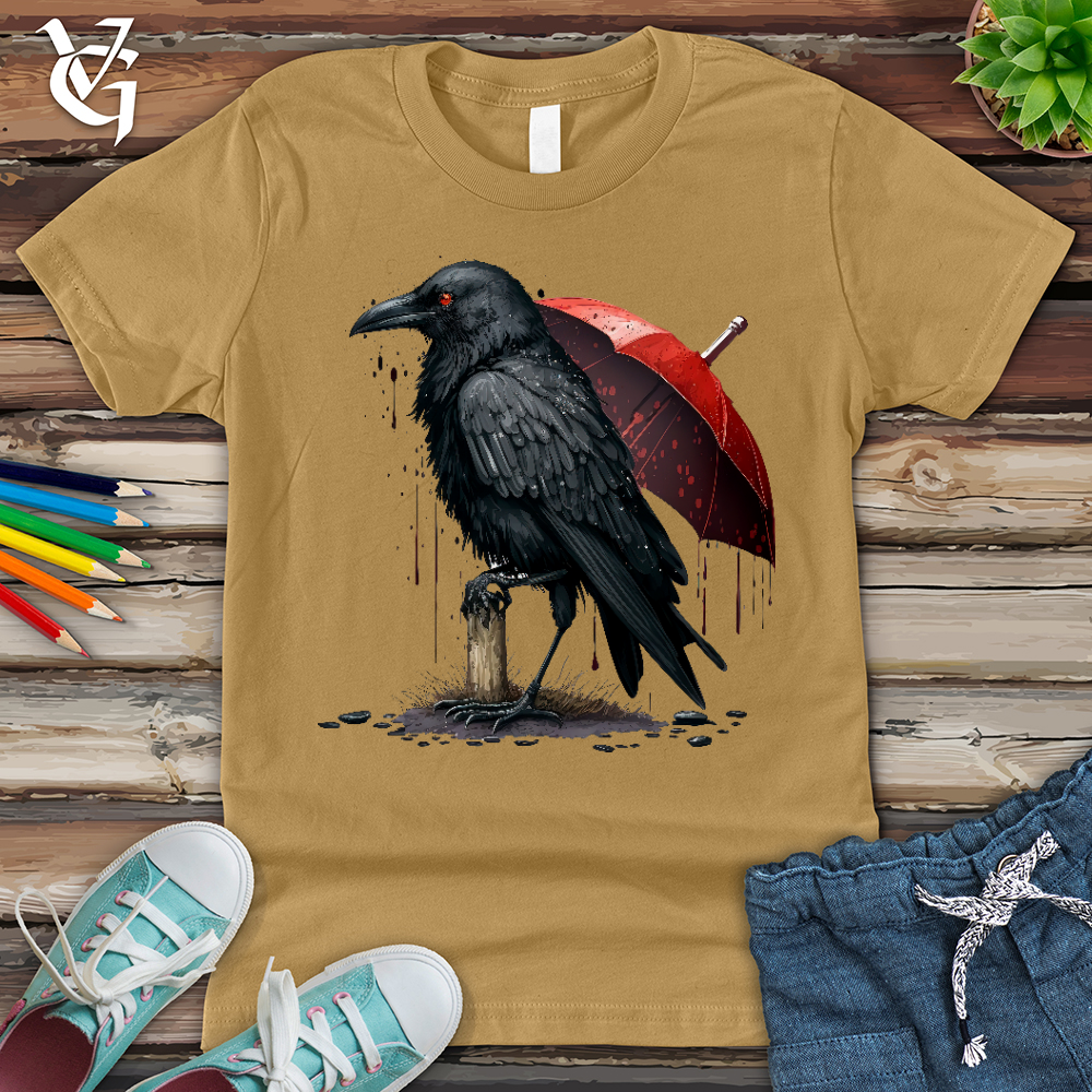 Viking Goods Raven in the Rain Youth Tee Mustard / L