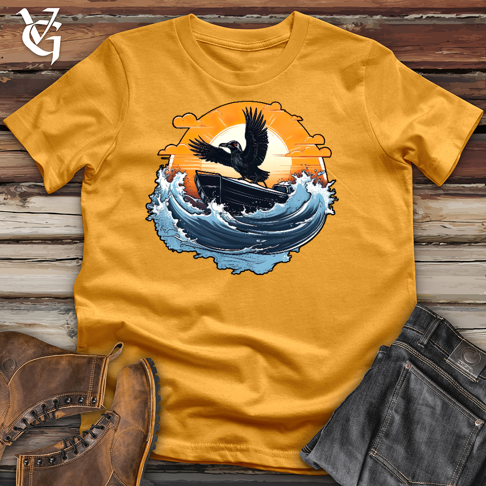 Viking Goods Raven Speed Boat Racer Cotton Tee Mustard / L