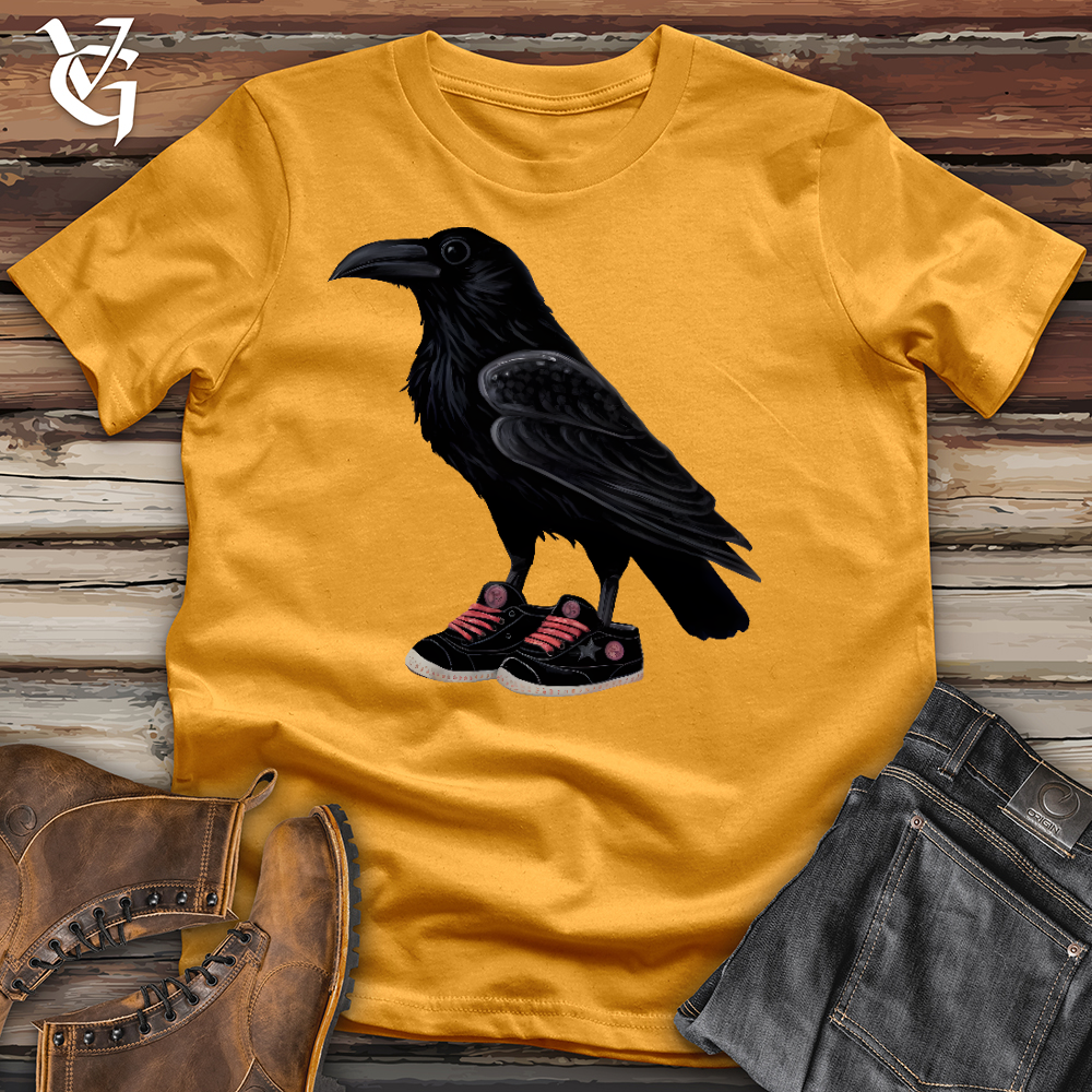 Viking Goods Raven Wearing Sneakers Cotton Tee Mustard / L