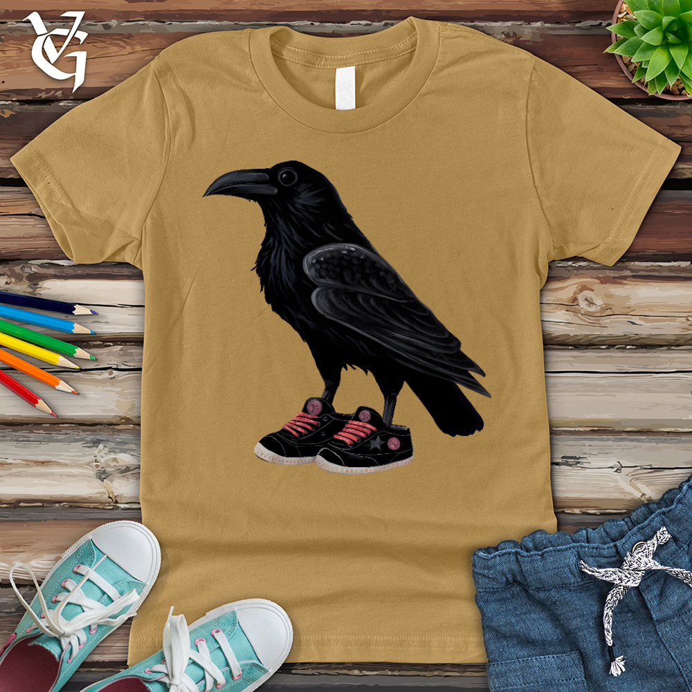 Viking Goods Raven Wearing Sneakers Youth Tee Mustard / L