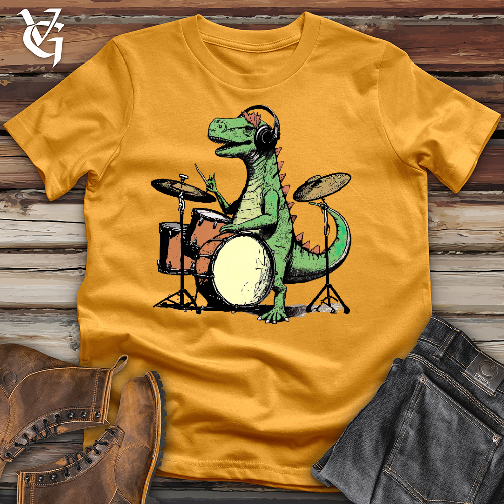 Viking Goods Rock And Roll Dino Cotton Tee Mustard / L