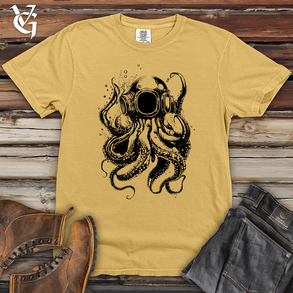 Viking Goods Scuba Octopus Heavy Cotton Comfort Colors Tee Mustard / L
