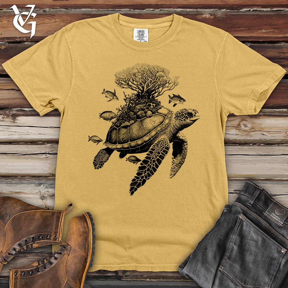 Viking Goods Sea Turtle Heavy Cotton Comfort Colors Tee Mustard / L