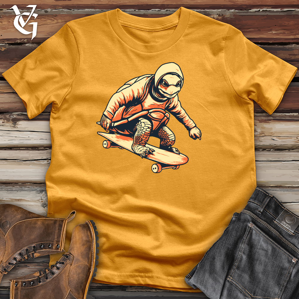 Viking Goods Skating Turtle Cotton Tee Mustard / L