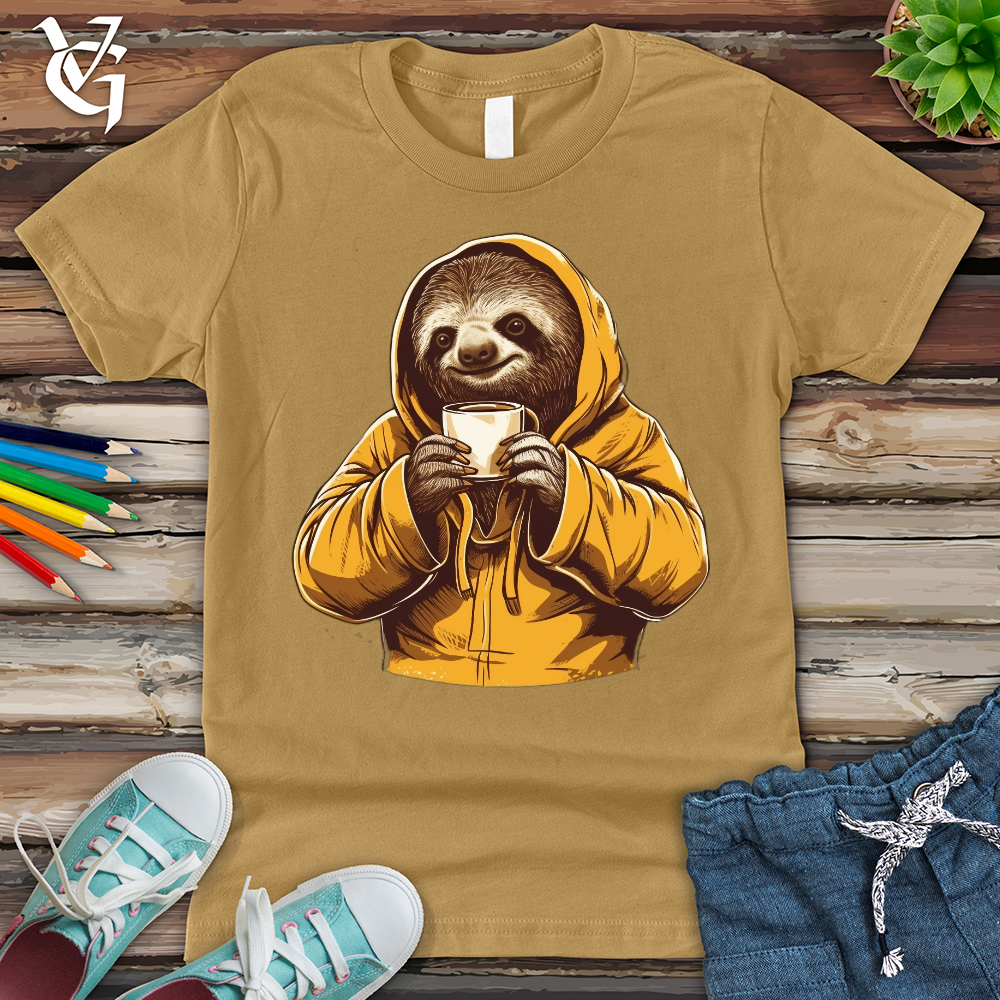 Viking Goods Sloth Coffee Youth Tee Mustard / L