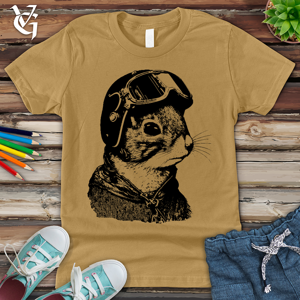 Viking Goods Squirrel Fighter Pilot Youth Tee Mustard / L