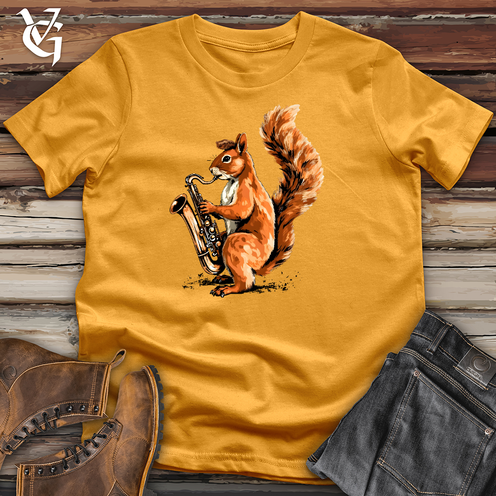 Viking Goods Squirrel Playing The Saxophone Cotton Tee Mustard / L