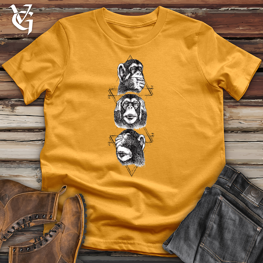 Viking Goods Three Monkeys Cotton Tee Mustard / L