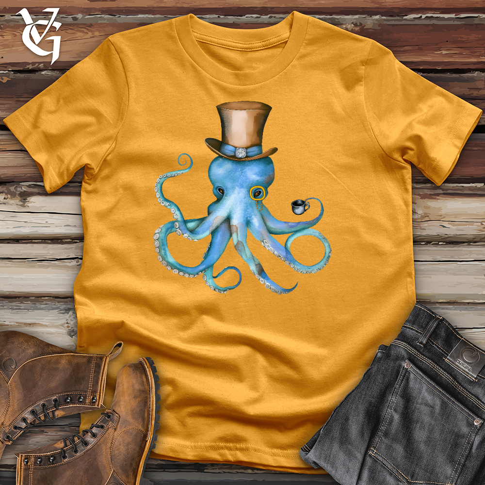 Viking Goods Top Hat Octopus Cotton Tee Mustard / L