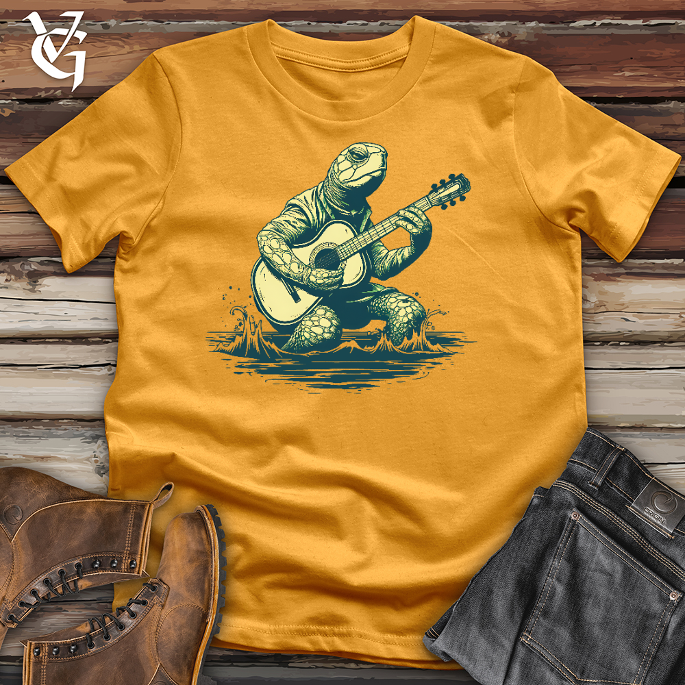 Viking Goods Turtle Playing Guitar Cotton Tee Mustard / L