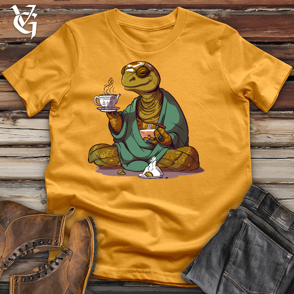 Viking Goods Turtle Tea Time Cotton Tee Mustard / L
