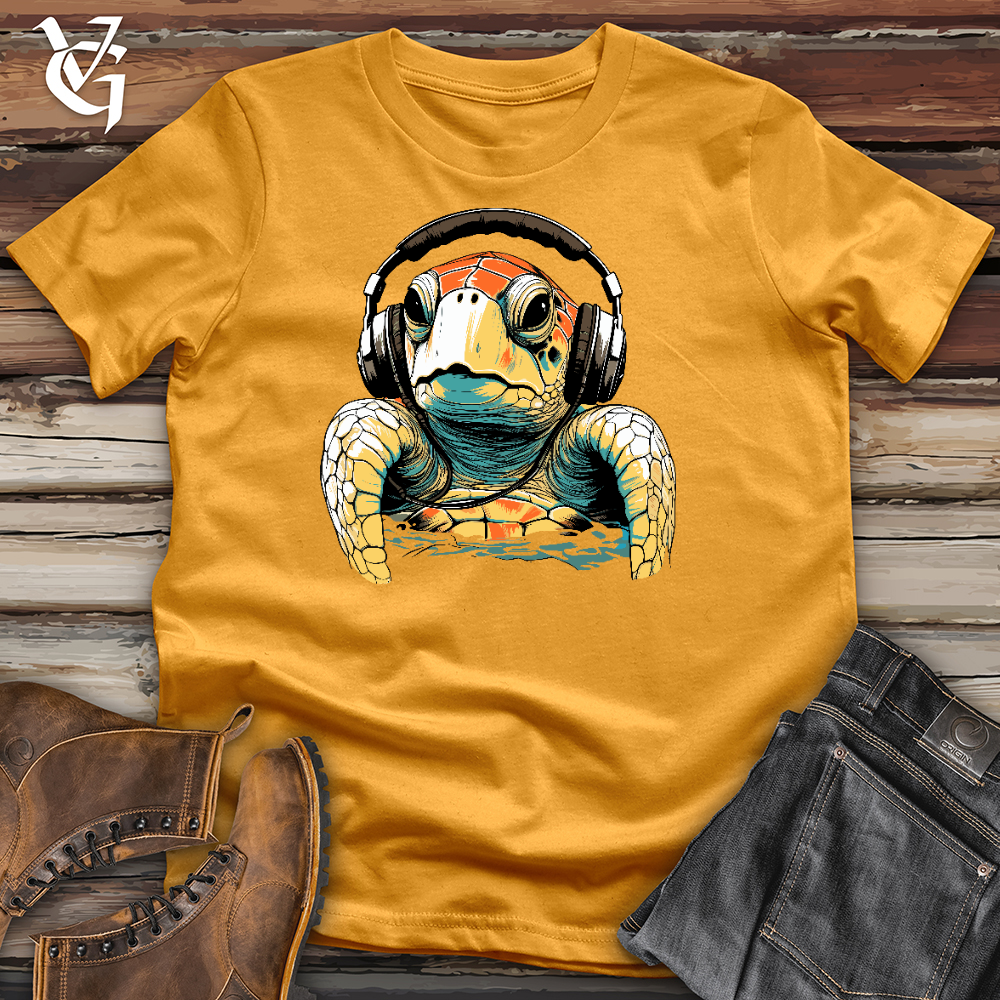 Viking Goods Turtle With Headphone Cotton Tee Mustard / L