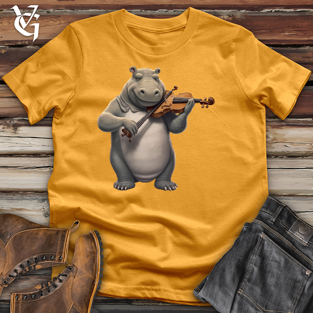 Viking Goods Violinist Hippo Cotton Tee Mustard / L