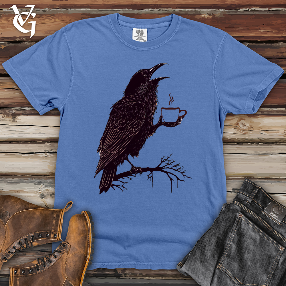 Viking Goods Raven Coffee Art Heavy Cotton Comfort Colors Tee Mystic Blue / L
