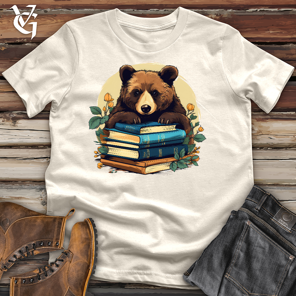 Viking Goods Book Worm Bear Cotton Tee Natural / L