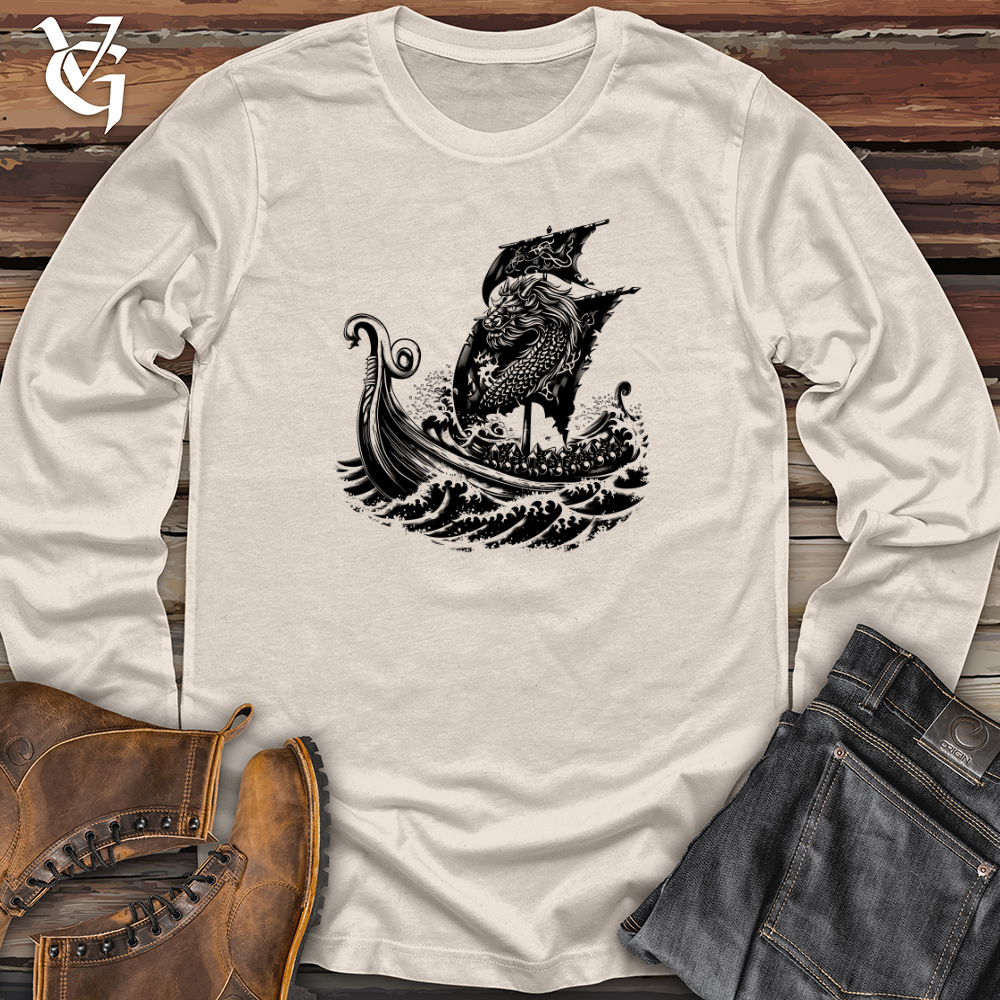 Viking Goods Dragon Ship Voyage Long Sleeve Natural / L