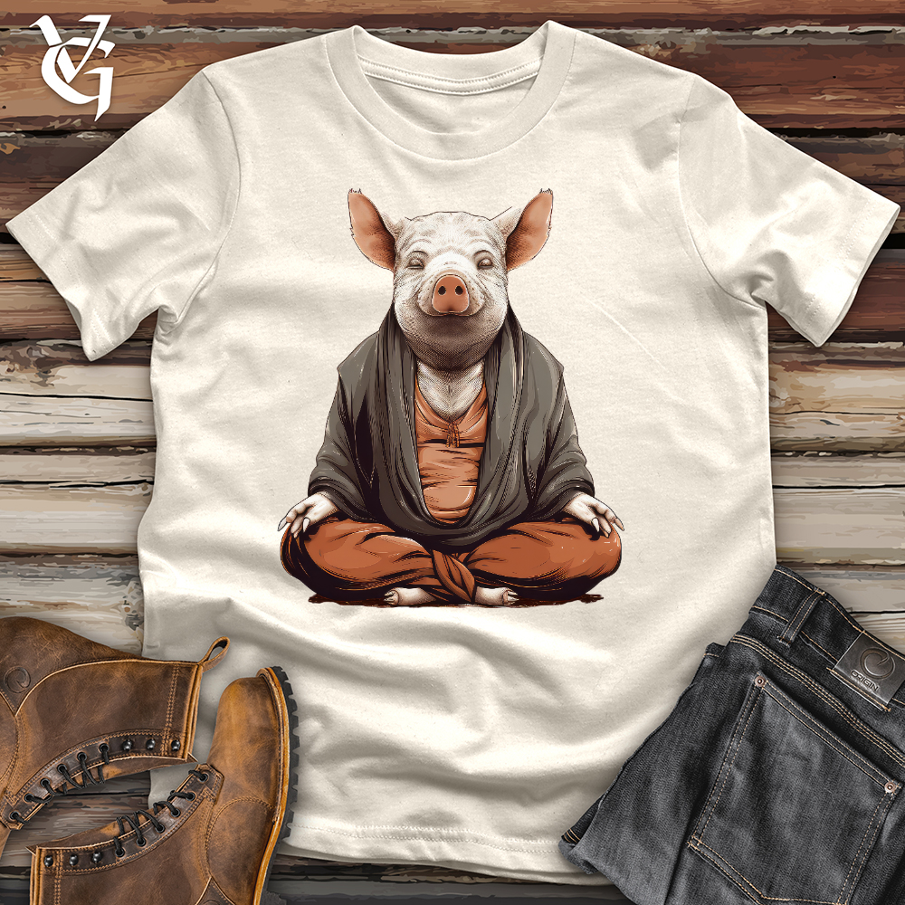Viking Goods Meditating Pig Cotton Tee Natural / L