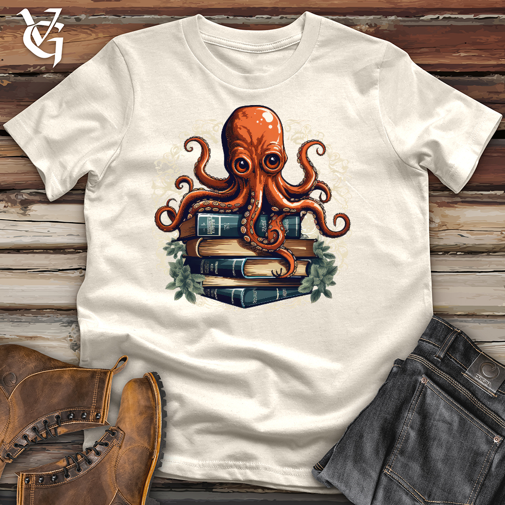 Viking Goods Octopus Book Lover Cotton Tee Natural / L