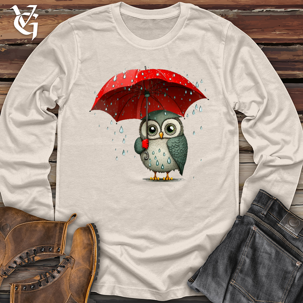 Viking Goods Owl in the Rain Long Sleeve Natural / L