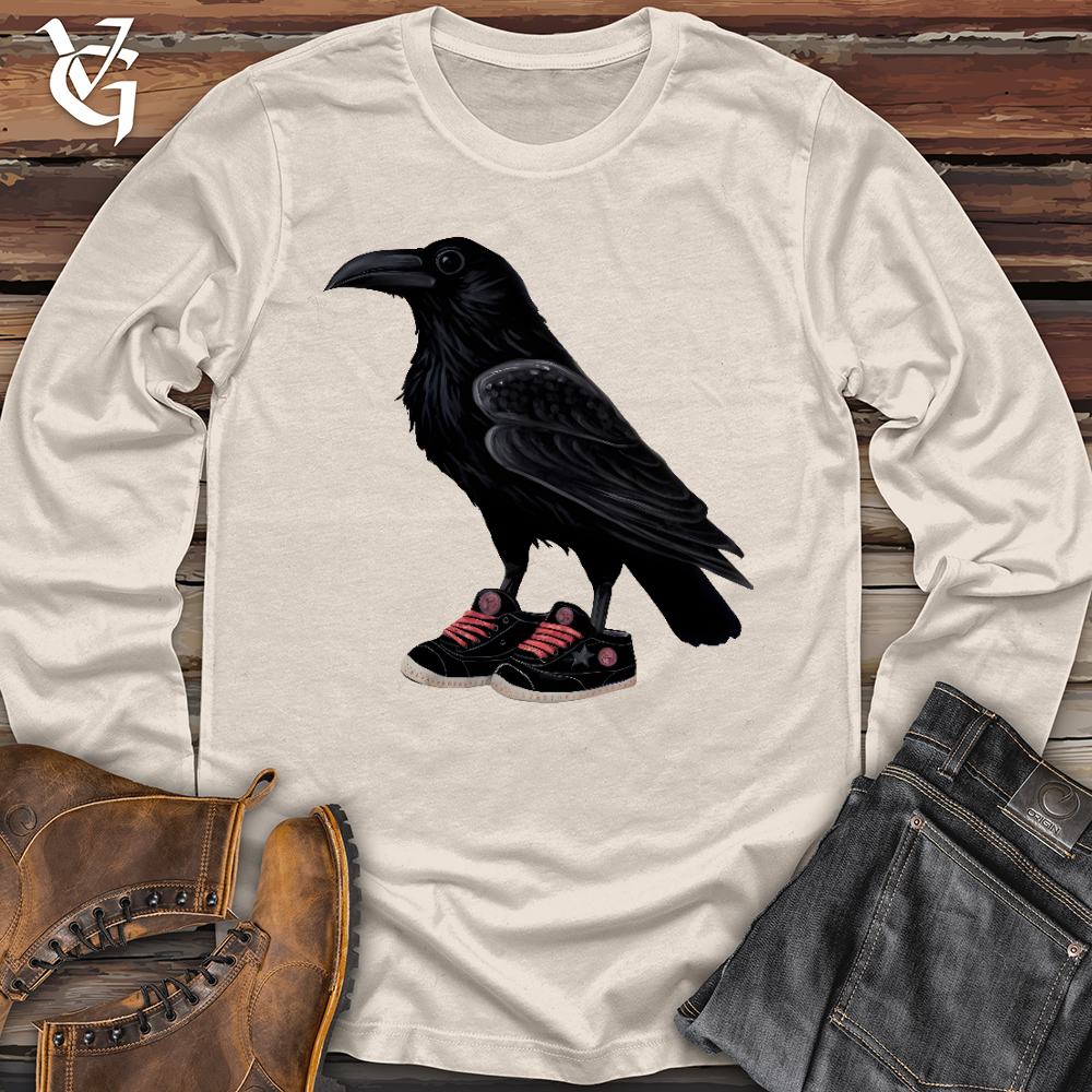 Viking Goods Raven Wearing Sneakers Long Sleeve Natural / L