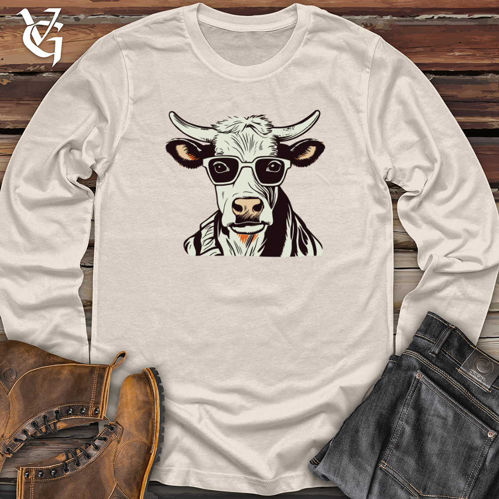 Viking Goods Retro Maverick Moo 01 Long Sleeve Natural / L