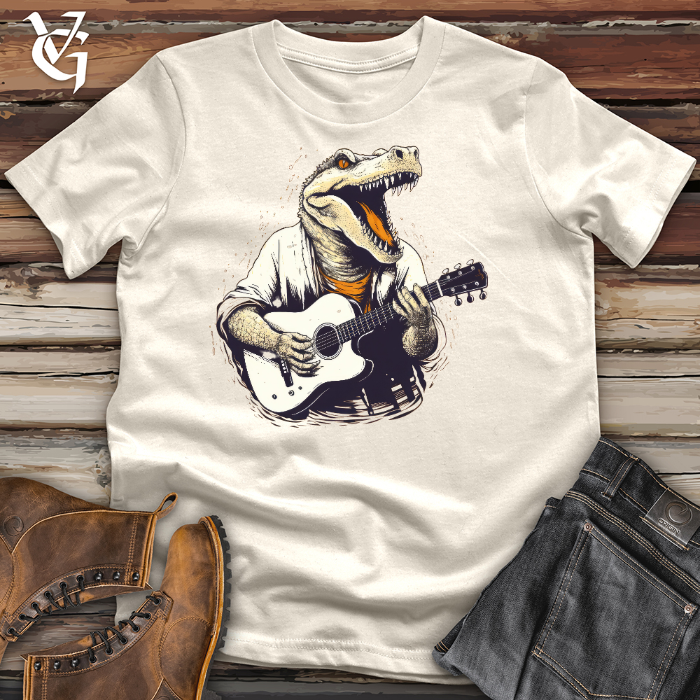 Viking Goods T-rex Guitarist Cotton Tee Natural / L